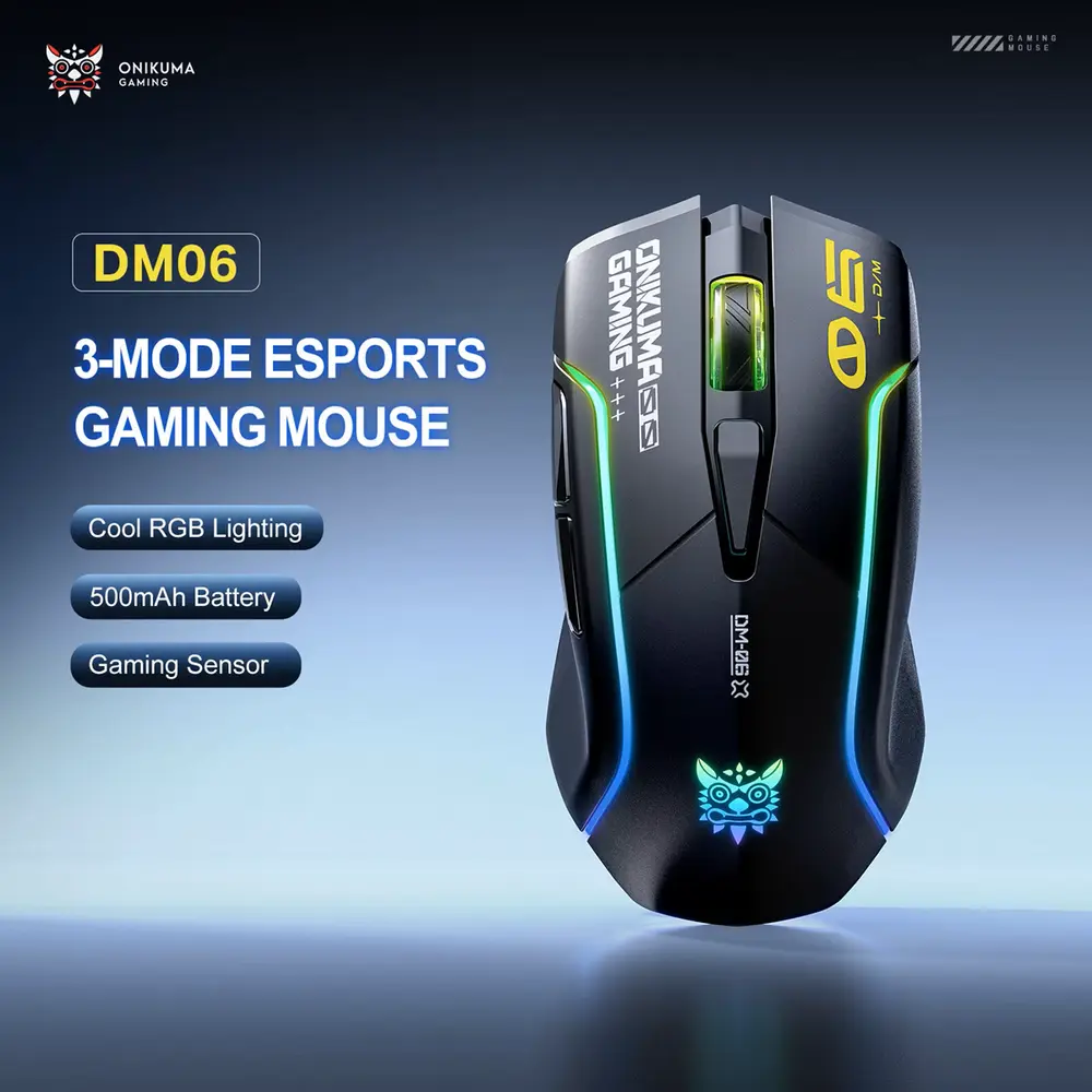 ONIKUMA DM06 vezeték nélküli gamer egér - Fekete – 6. kép