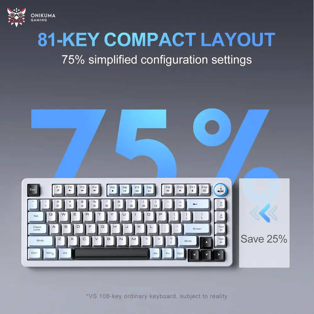 Onikuma MT501 Tri-Mode vezeték nélküli gamer billentyűzet – 4. kép