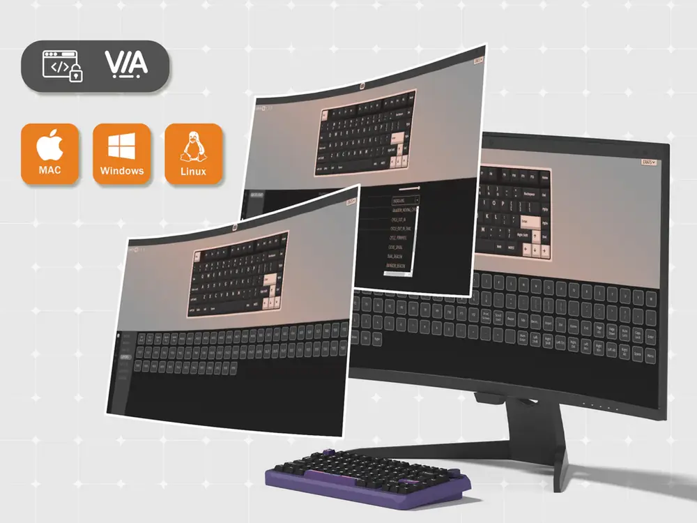 WOMIER ERA75 Tri-Mode vezeték nélküli mechanikus gamer billentyűzet - Interstellar – 3. kép