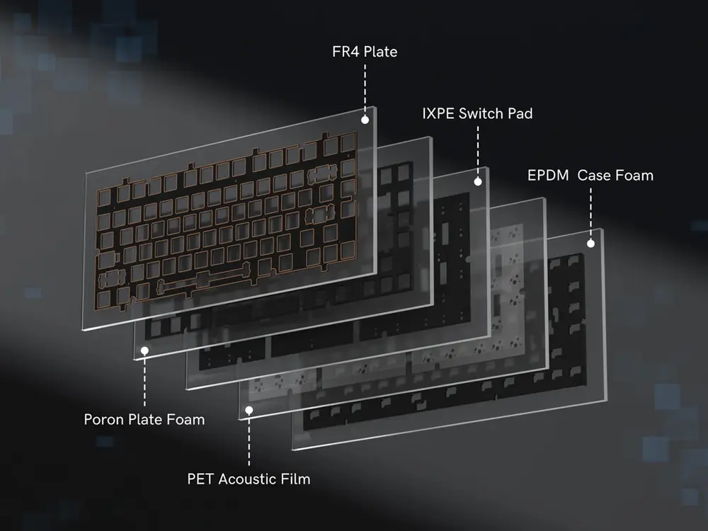 WOMIER SK75 TMR Tri-Mode mágneses gamer billentyűzet - Fekete – 4. kép