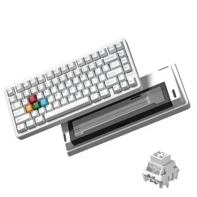 WOMIER SK75 TMR Tri-Mode vezeték nélküli Magnetic Switch gamer billentyűzet - Fehér