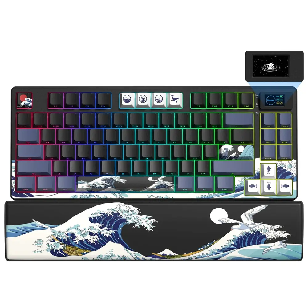 WOMIER SK80 PRO Tri-Mode vezeték nélküli mechanikus gamer billentyűzet - Kanagawa