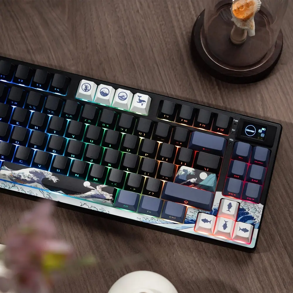 WOMIER SK80 PRO Tri-Mode vezeték nélküli mechanikus gamer billentyűzet - Kanagawa – 4. kép