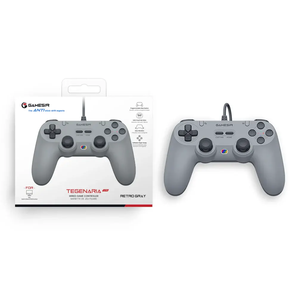GameSir Tegenaria Lite vezetékes gamepad, retro szürke – 5. kép