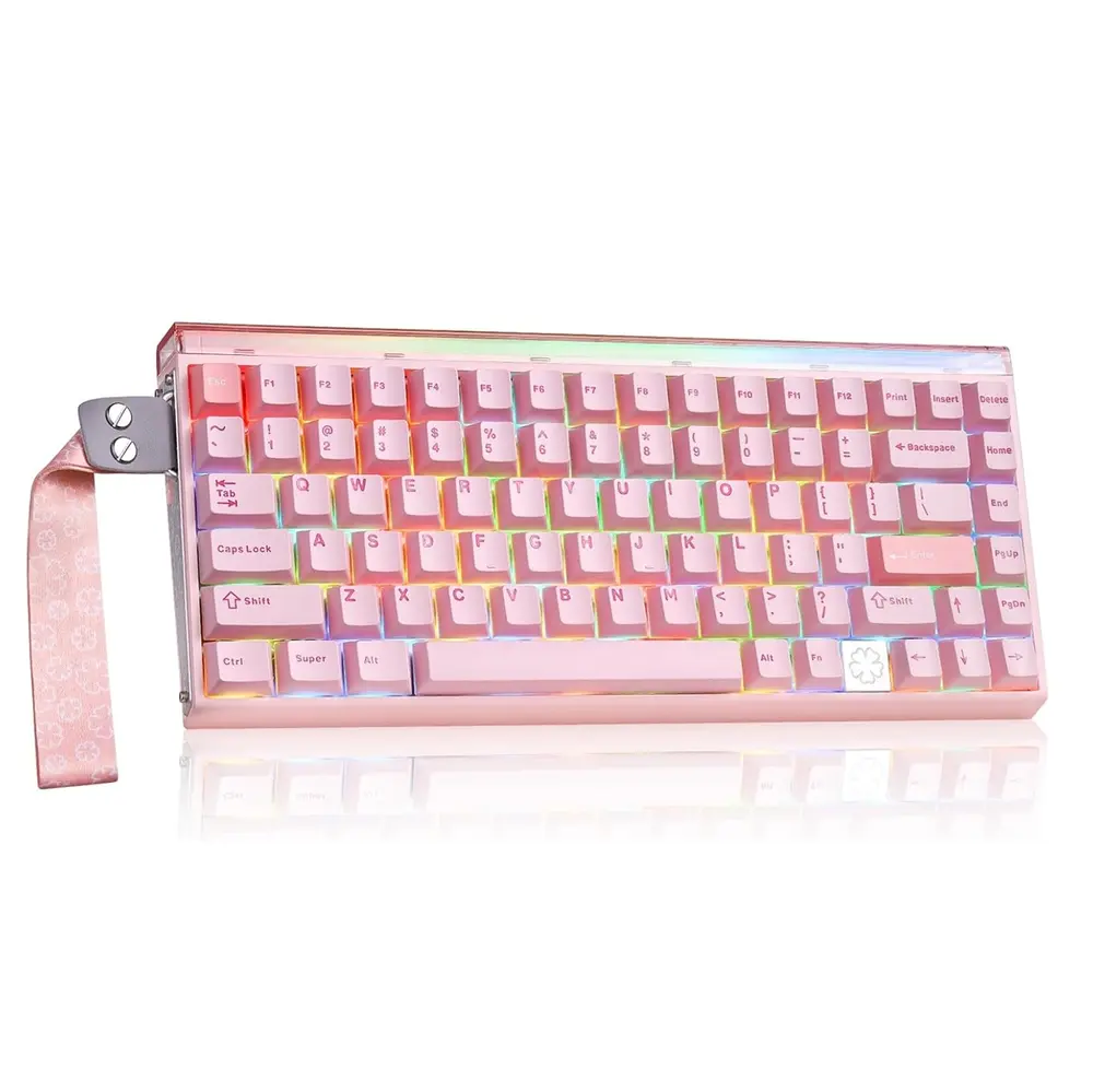 AULA HERO75 HE Tri-Mode mágneses gamer billentyűzet - Pink