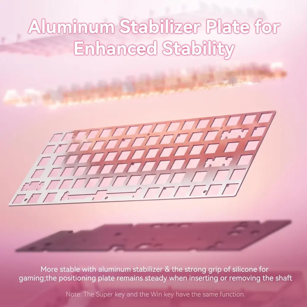 AULA HERO75 HE Tri-Mode mágneses gamer billentyűzet - Pink – 5. kép