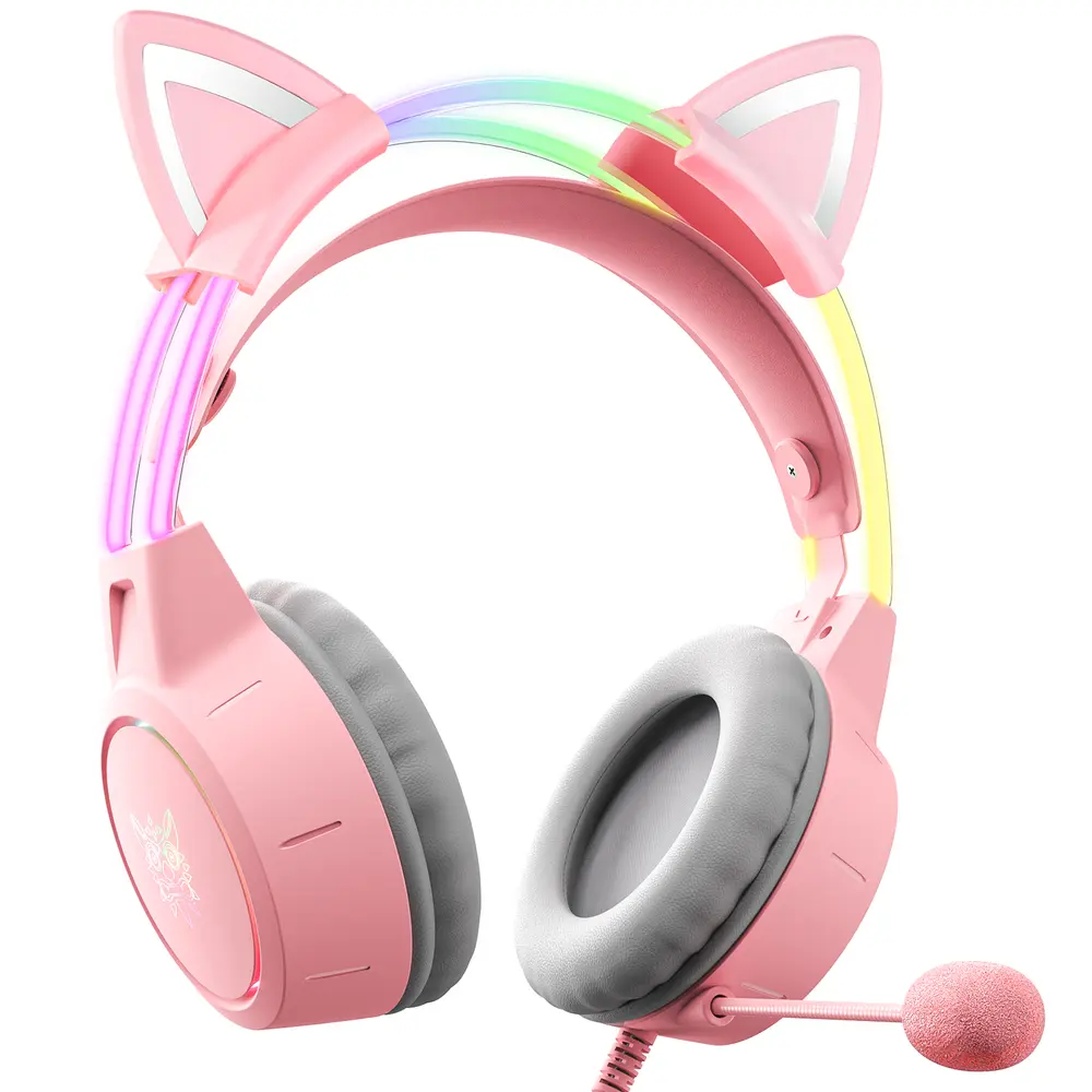 Onikuma X15 PRO Gaming Fejhallgató - Pink - Cicafüles – 2. kép