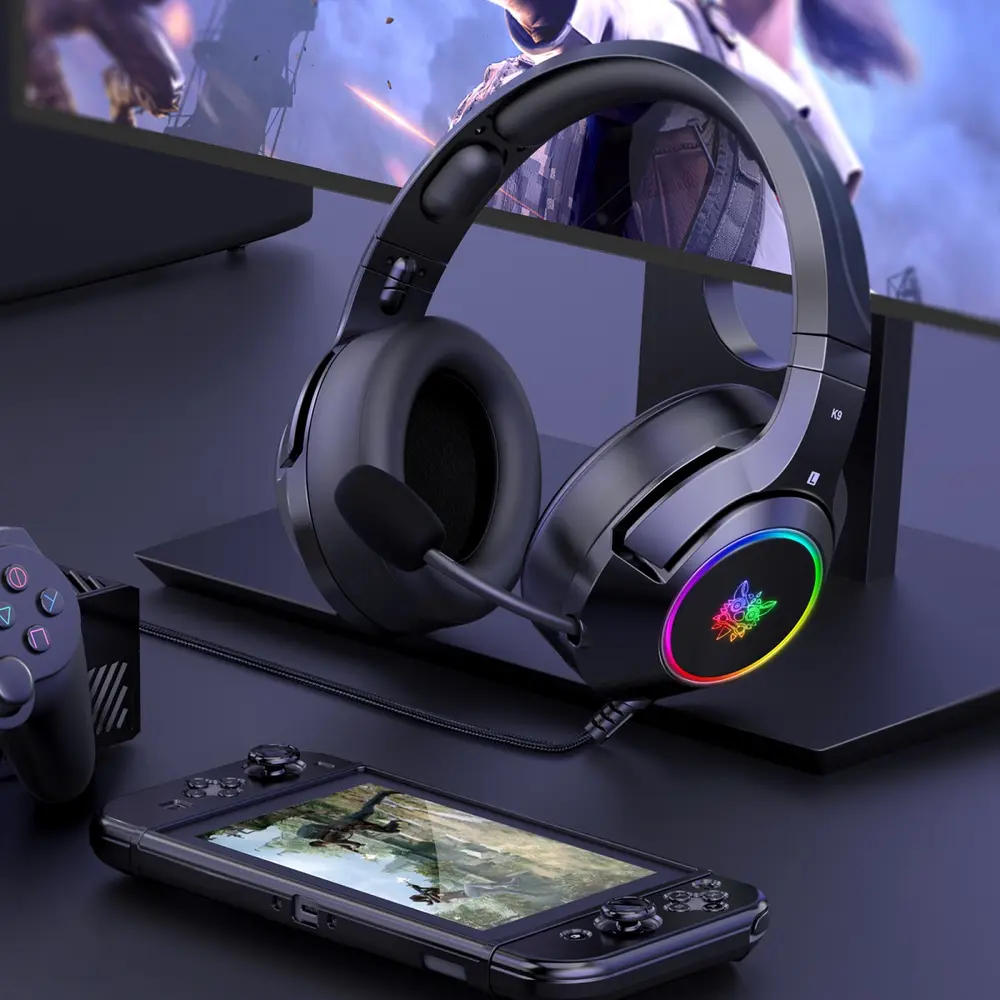 Onikuma K9 RGB Gaming Fejhallgató - Fekete – 4. kép
