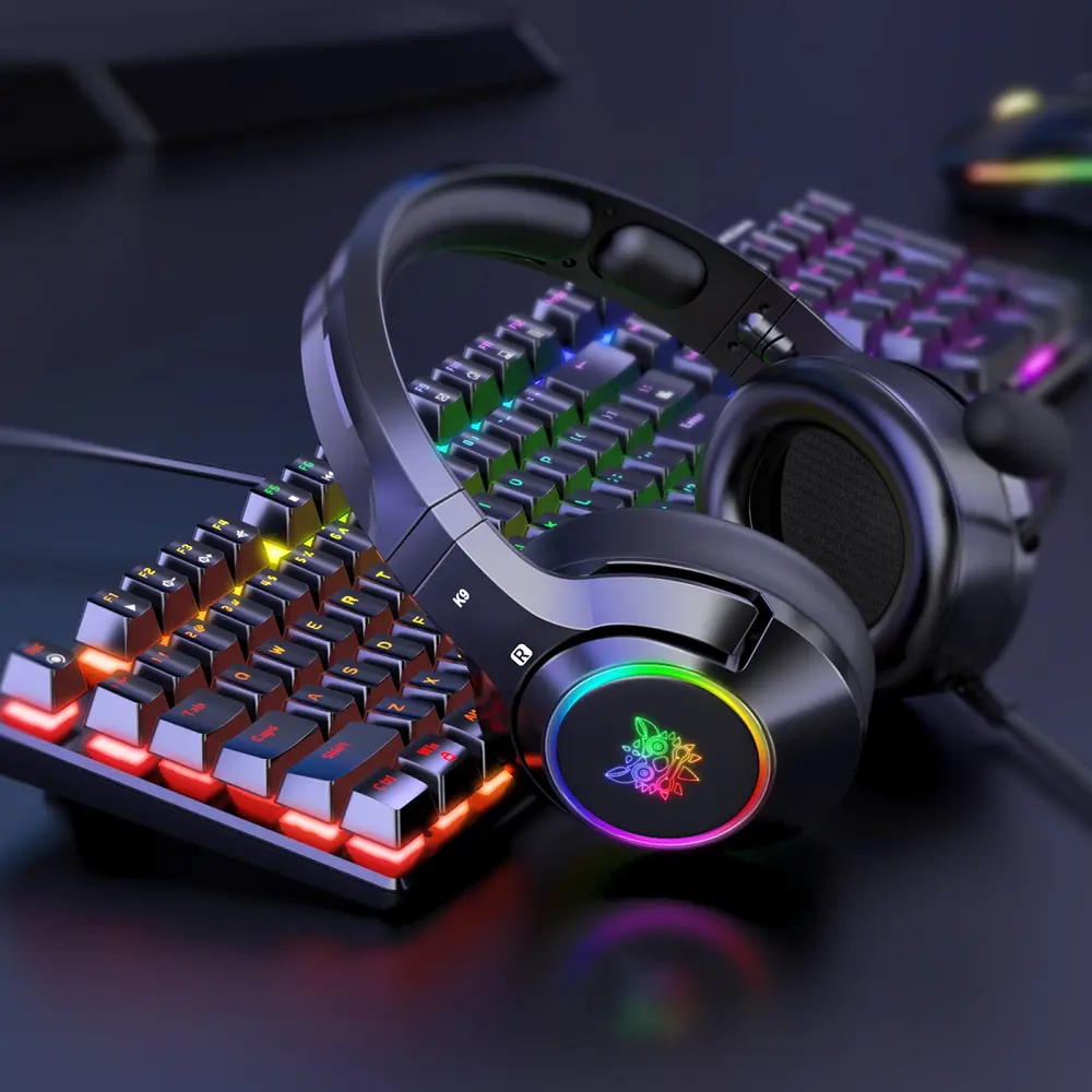 Onikuma K9 RGB Gaming Fejhallgató - Fekete – 8. kép
