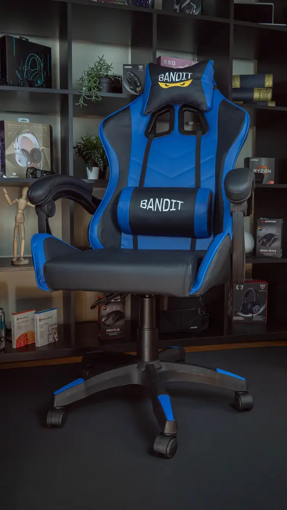 BANDIT Blue Thunder Gamer szék - fekete/kék – 8. kép
