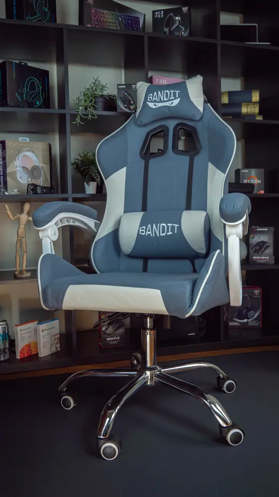 BANDIT Iceberg Gamer szék - fehér/kék – 6. kép