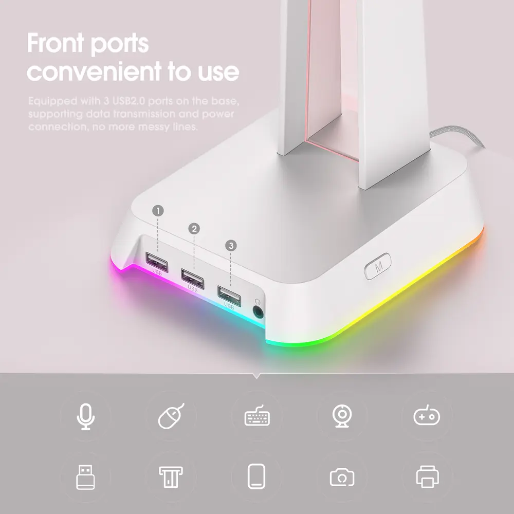 Onikuma ST-2 RGB Headset állvány - Fehér – 3. kép