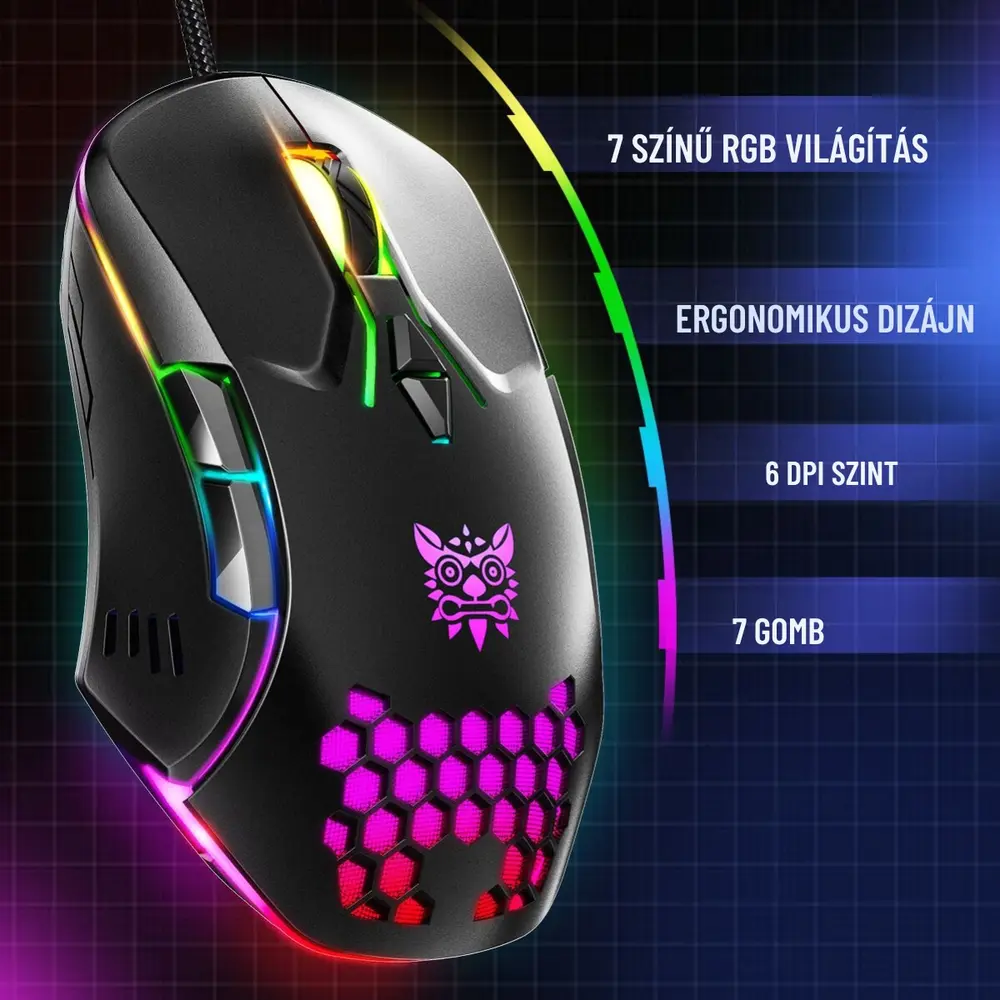 Onikuma CW902 Gaming egér - Fekete – 4. kép