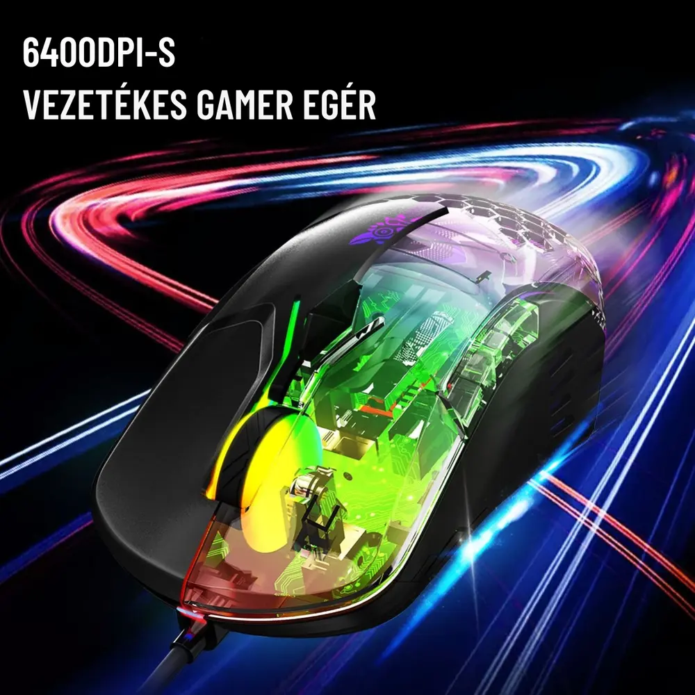 Onikuma CW902 Gaming egér - Fekete – 5. kép