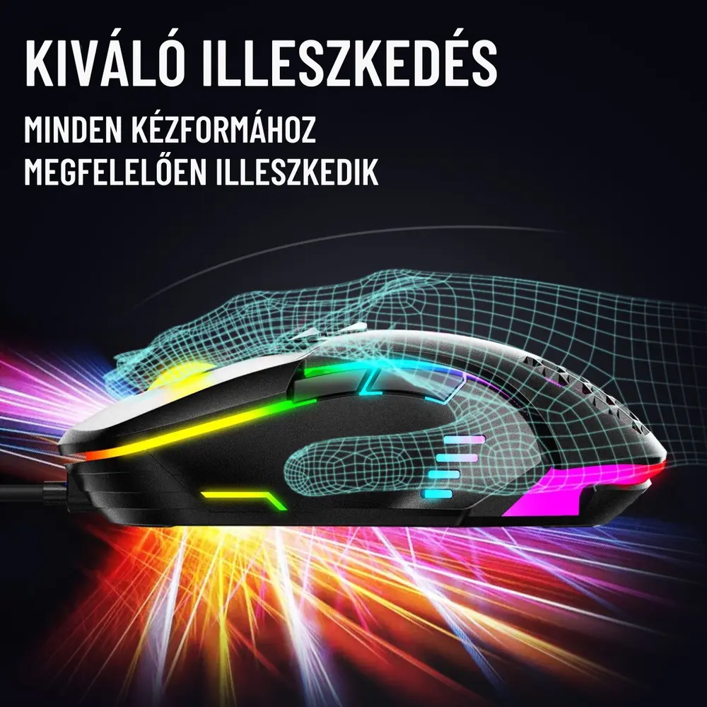 Onikuma CW902 Gaming egér - Fekete – 7. kép