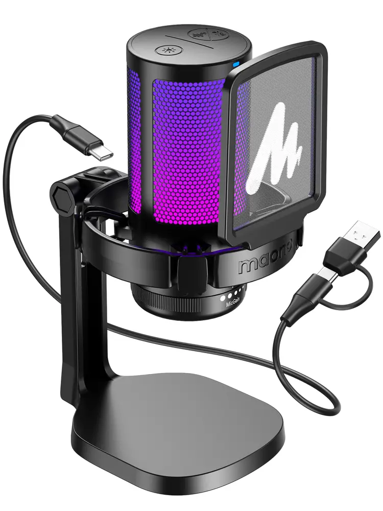MAONO DGM20 USB Streamer/Gamer Mikrofon RGB - Fekete – 2. kép