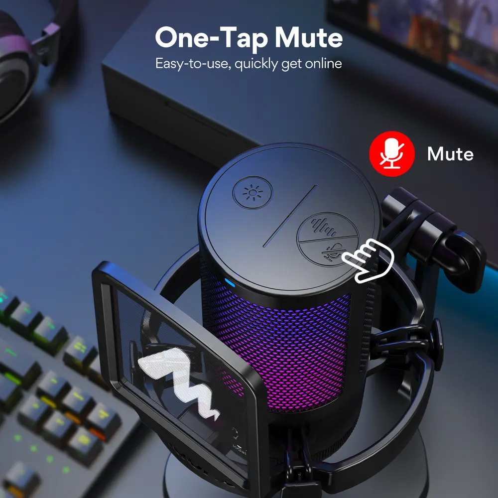 MAONO DGM20 USB Streamer/Gamer Mikrofon RGB - Fekete – 6. kép