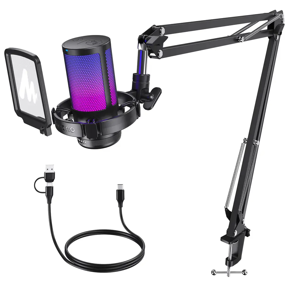 MAONO DGM20S USB Streamer/Gamer Mikrofon Kit RGB - Fekete – 3. kép