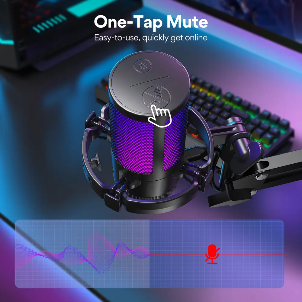 MAONO DGM20S USB Streamer/Gamer Mikrofon Kit RGB - Fekete – 7. kép
