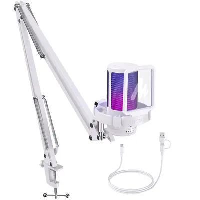 MAONO DGM20S USB Streamer/Gamer Mikrofon Kit RGB - Fehér – 2. kép