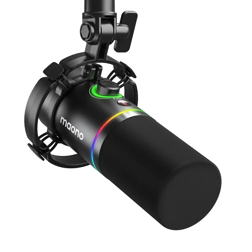 MAONO PD200X USB Dynamic Streamer/Podcast Mikrofon RGB - Fekete – 2. kép