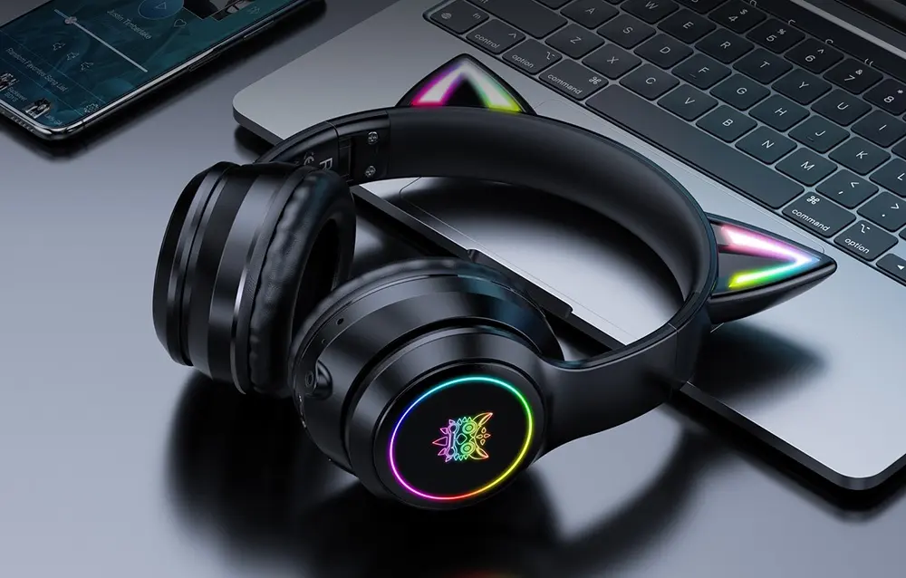 Onikuma B90 Vezeték nélküli Gaming headset - Fekete - Cicafüles – 7. kép