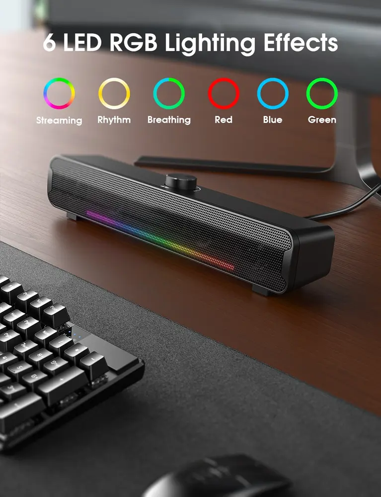 Onikuma L16 RGB Soundbar - Fekete – 4. kép