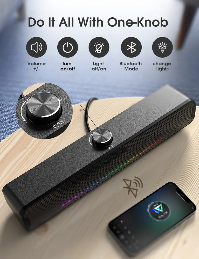 Onikuma L16 RGB Soundbar - Fekete – 5. kép