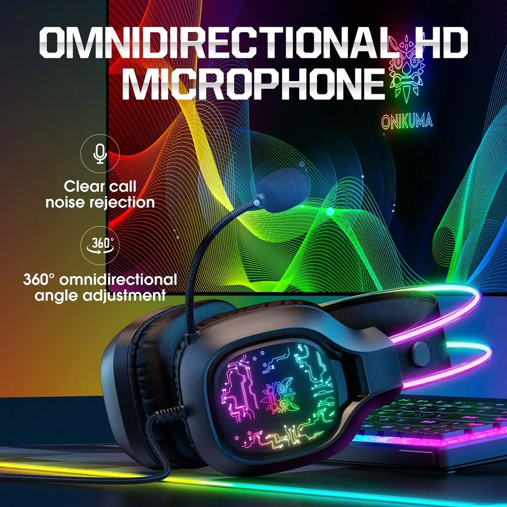 Onikuma X22 RGB Gamer headset – 7. kép