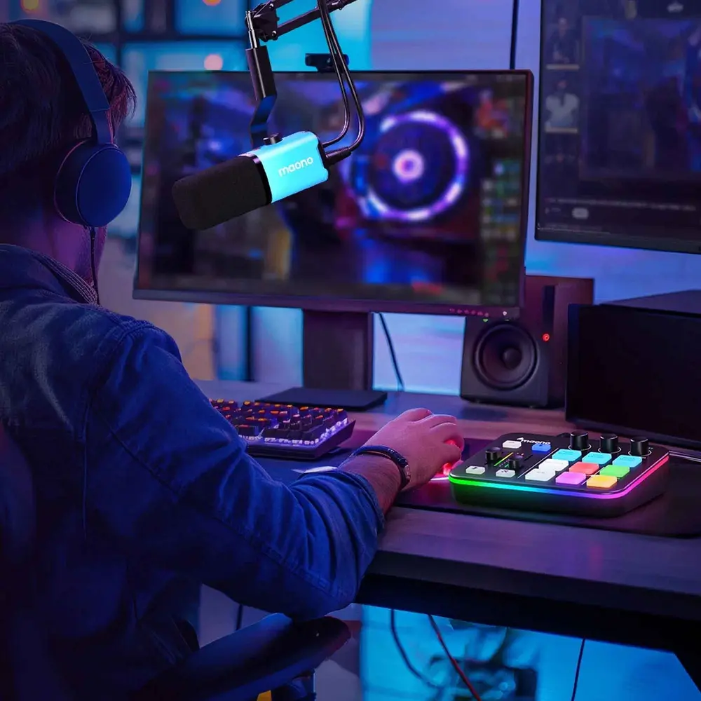 MAONO PD100X USB Dynamic Streamer Mikrofon RGB - Fekete – 4. kép