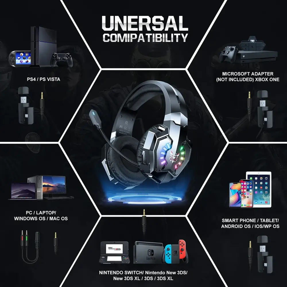 Onikuma B15 Tri-Mode Vezeték Nélküli Gamer Headset – 6. kép