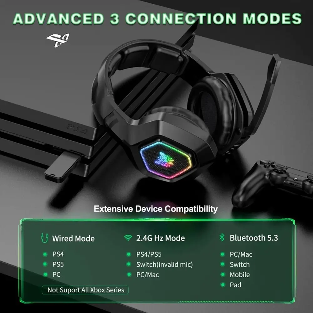 Onikuma B100 Tri-Mode Vezeték Nélküli Gamer Headset – 6. kép