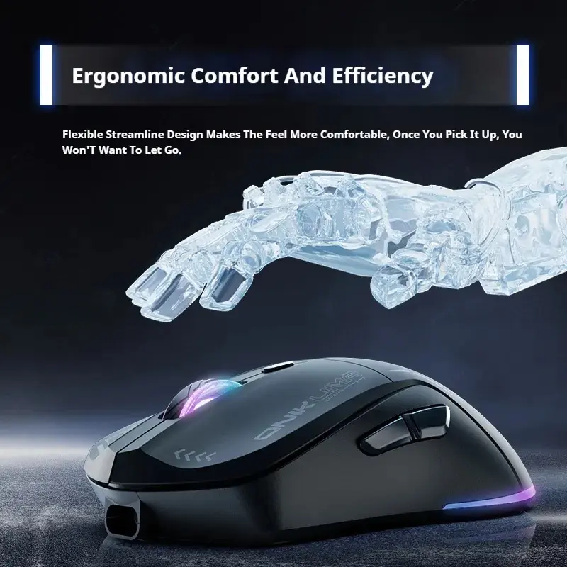 Onikuma CW917 Dual-Mode Vezeték Nélküli Gamer Egér - Fekete – 4. kép