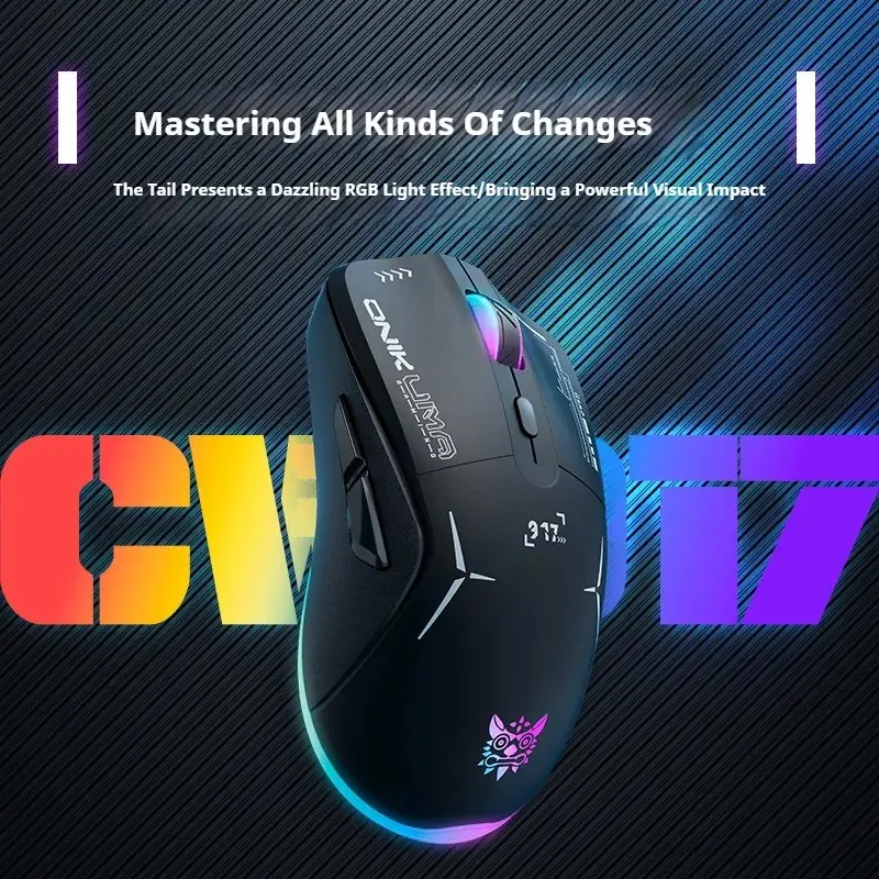 Onikuma CW917 Dual-Mode Vezeték Nélküli Gamer Egér - Fekete – 5. kép