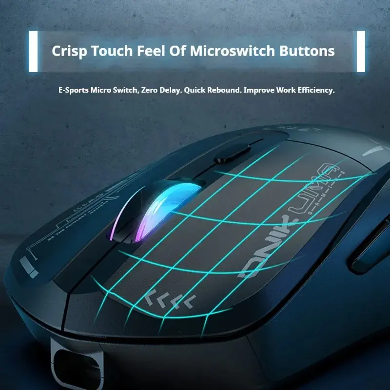 Onikuma CW917 Dual-Mode Vezeték Nélküli Gamer Egér - Fekete – 7. kép