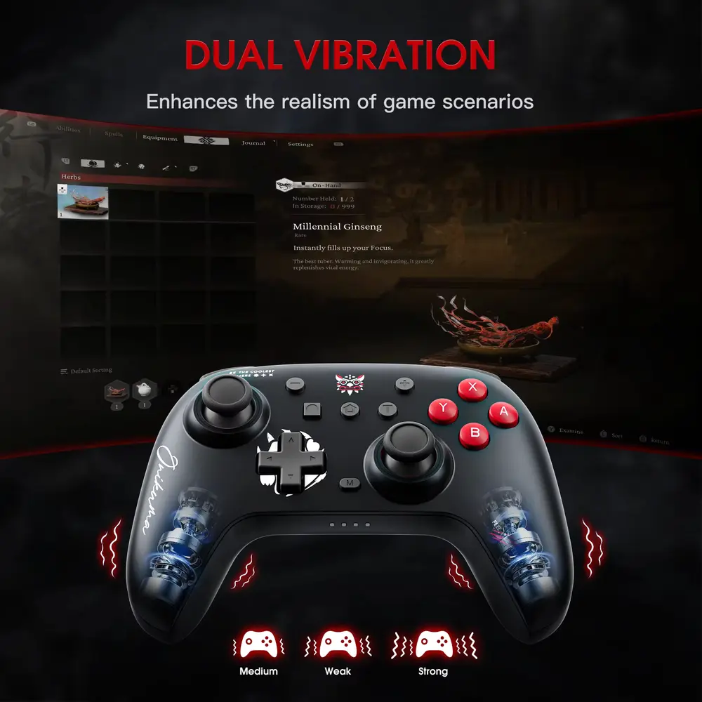 Onikuma C1 Wireless Gamepad kontroller - Fekete – 6. kép