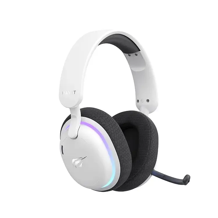 Havit Fuxi-H7 Premium Virtual 7.1 Vezeték Nélküli Gamer Fejhallgató - Fehér – 4. kép