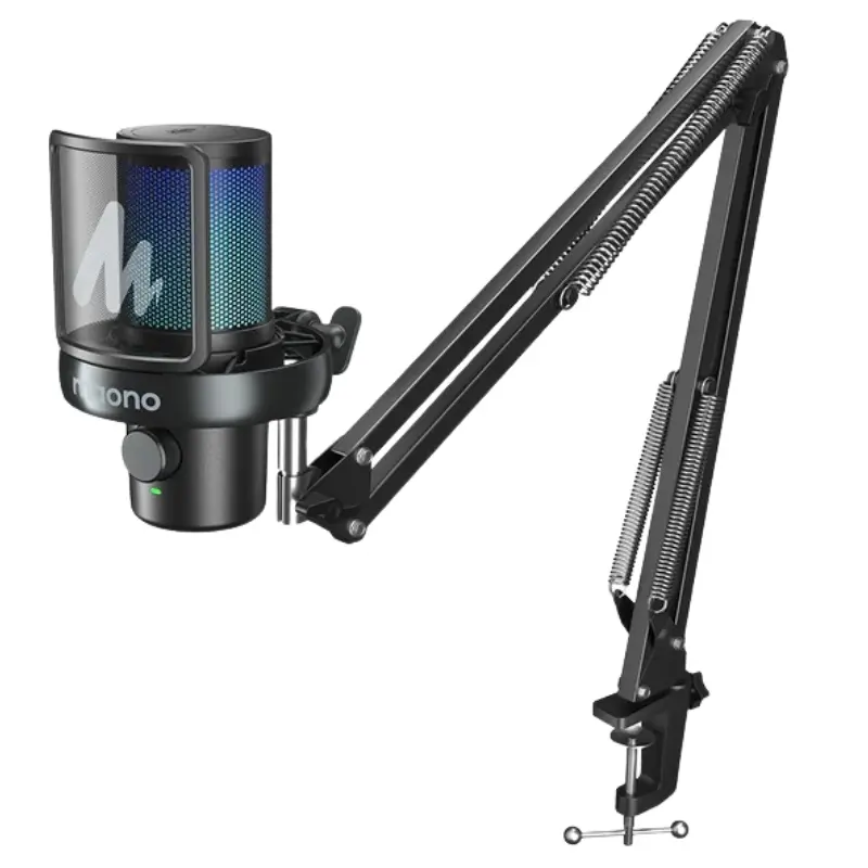 MAONO DM40 Pro S USB Vezeték Nélküli Streamer/Gamer Mikrofon Kit RGB - Fekete