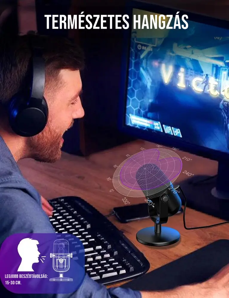Onikuma M830 Streamer/Gamer Mikrofon RGB – 5. kép