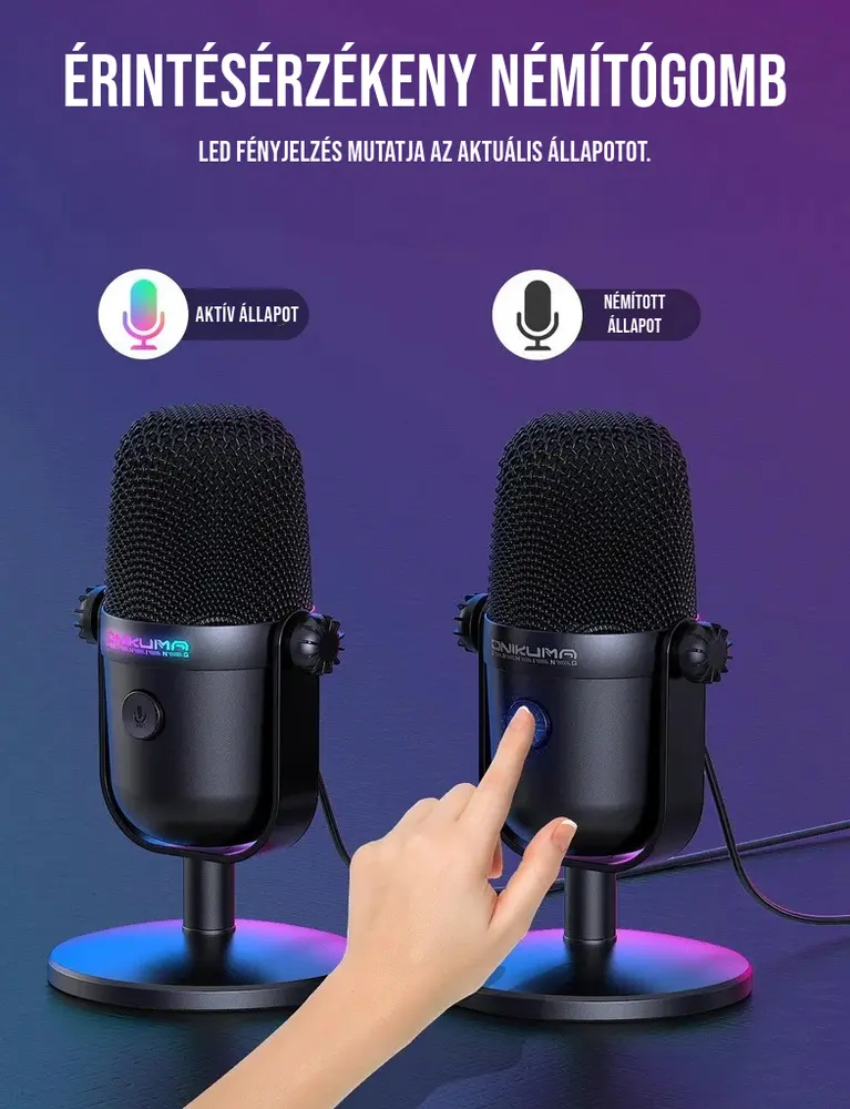 Onikuma M830 Streamer/Gamer Mikrofon RGB – 6. kép