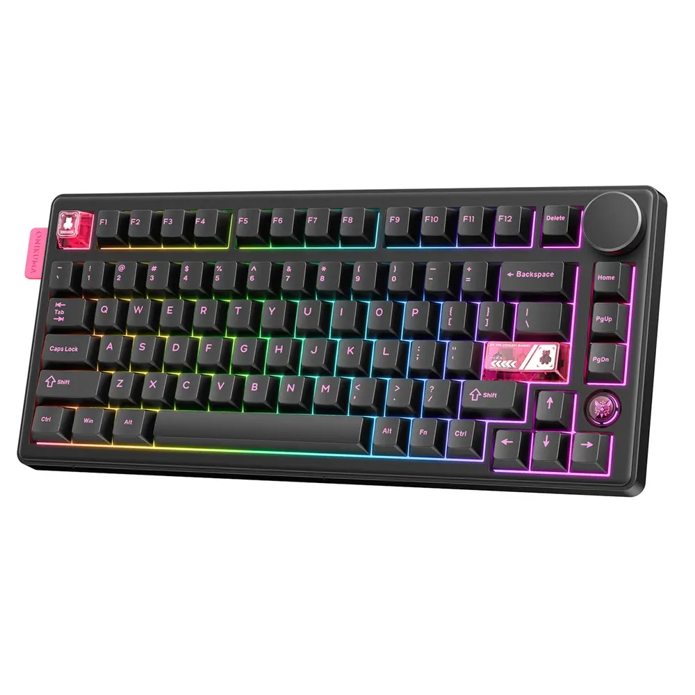 Onikuma MT706 Vezeték Nélküli Mechanikus Gamer Billentyűzet - Fekete