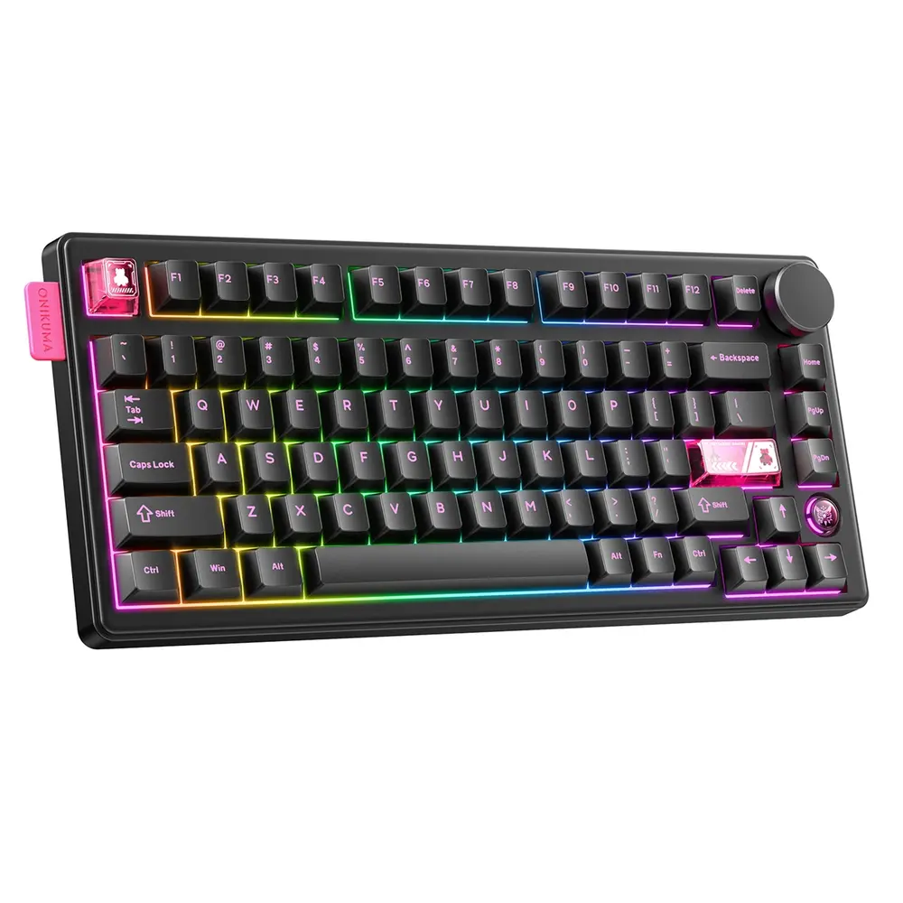 Onikuma MT706 Vezeték Nélküli Mechanikus Gamer Billentyűzet - Fekete – 2. kép
