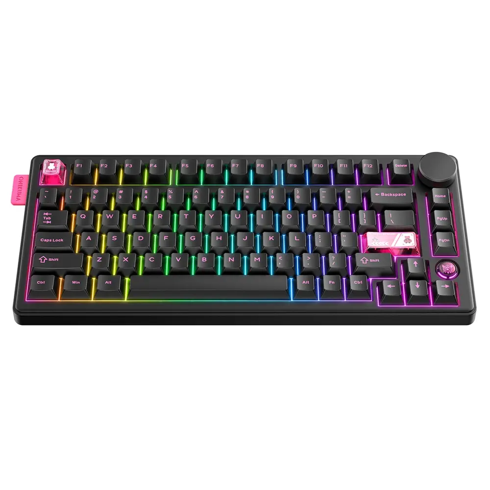 Onikuma MT706 Vezeték Nélküli Mechanikus Gamer Billentyűzet - Fekete – 4. kép