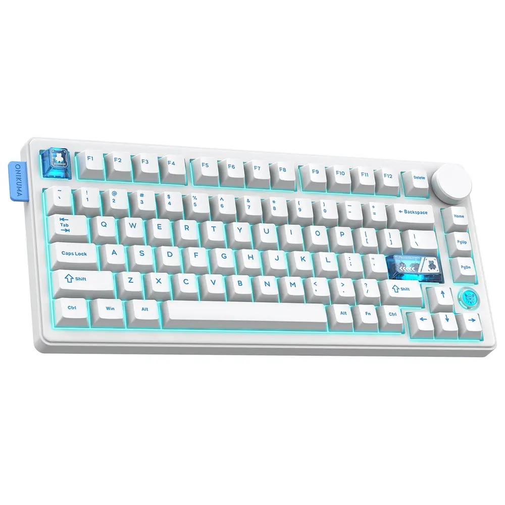Onikuma MT706 Vezeték Nélküli Mechanikus Gamer Billentyűzet - Fehér – 2. kép