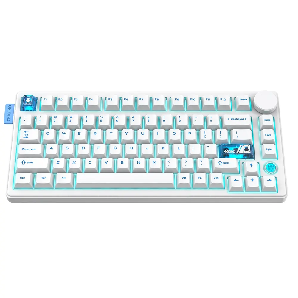 Onikuma MT706 Vezeték Nélküli Mechanikus Gamer Billentyűzet - Fehér – 3. kép