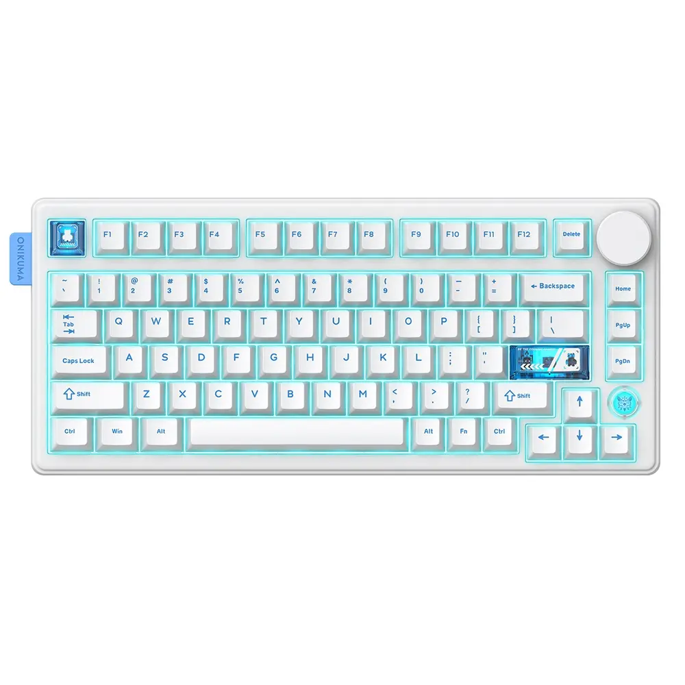Onikuma MT706 Vezeték Nélküli Mechanikus Gamer Billentyűzet - Fehér – 5. kép