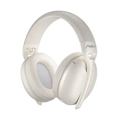 AULA S6 Tri-Mode Vezeték Nélküli Gamer Headset - Bézs