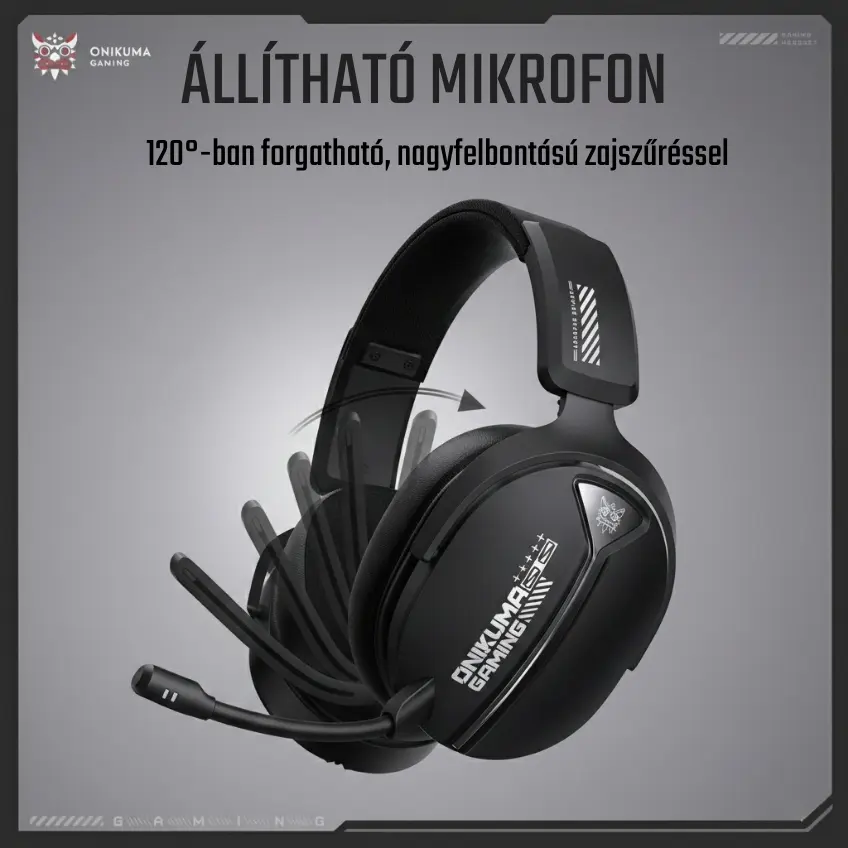 Onikuma GT887 4-Mode Vezeték Nélküli Gamer Headset - Fekete – 4. kép