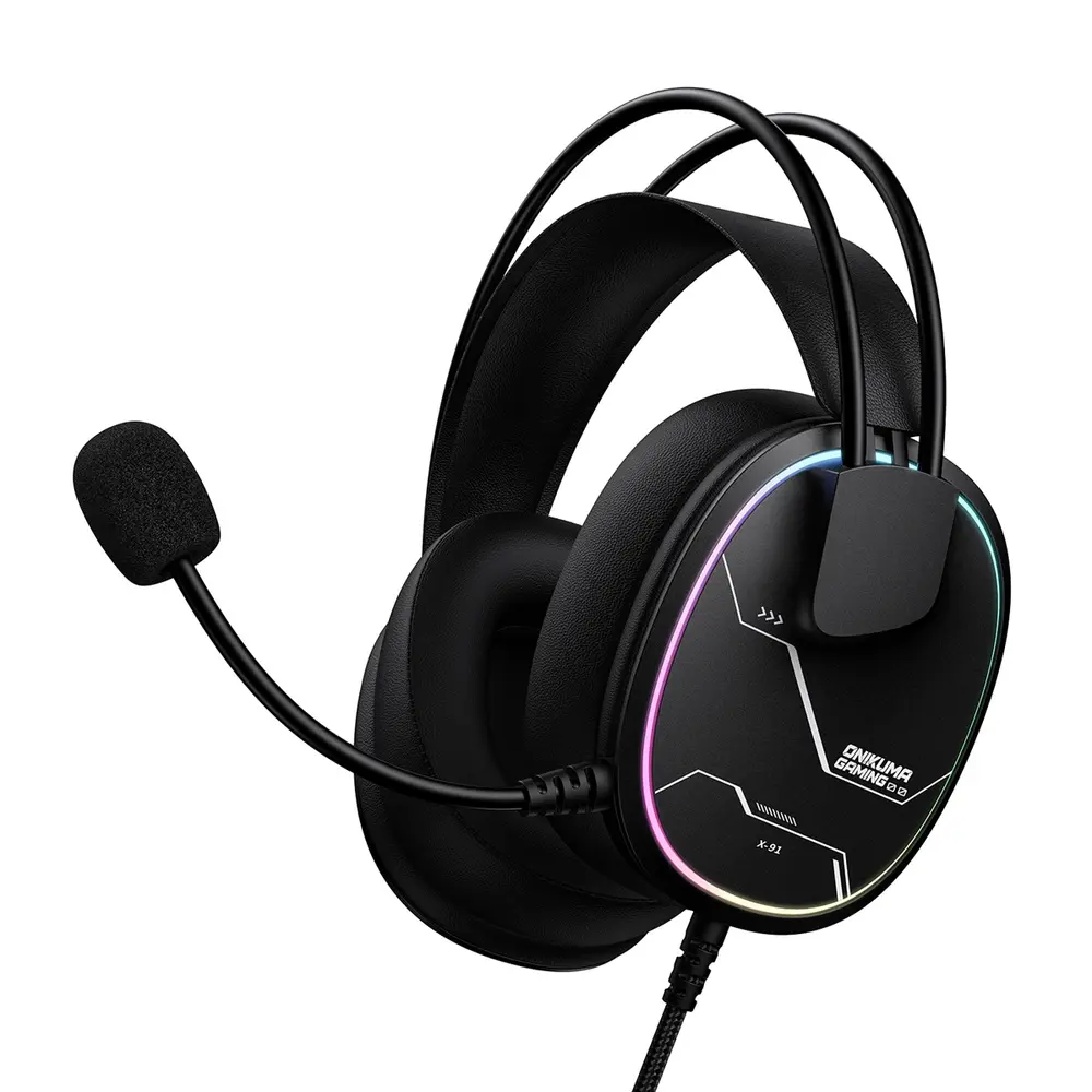 Onikuma X91 RGB Gaming Fejhallgató - Fekete