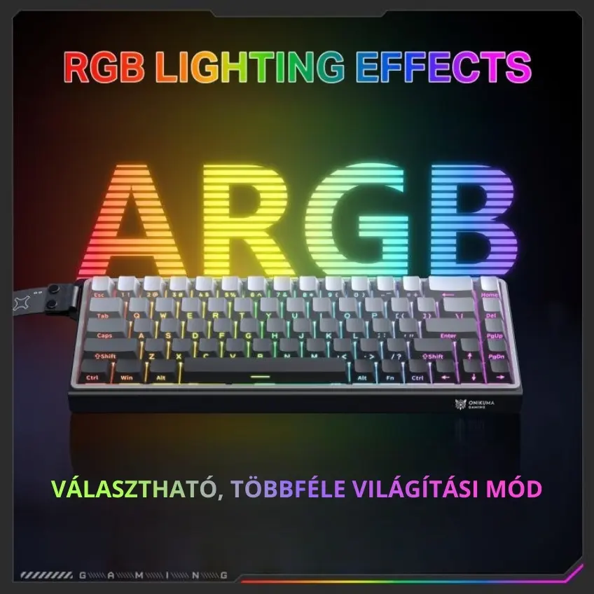 Onikuma G69 Magnetic Switch Gamer Billentyűzet - Fekete – 7. kép